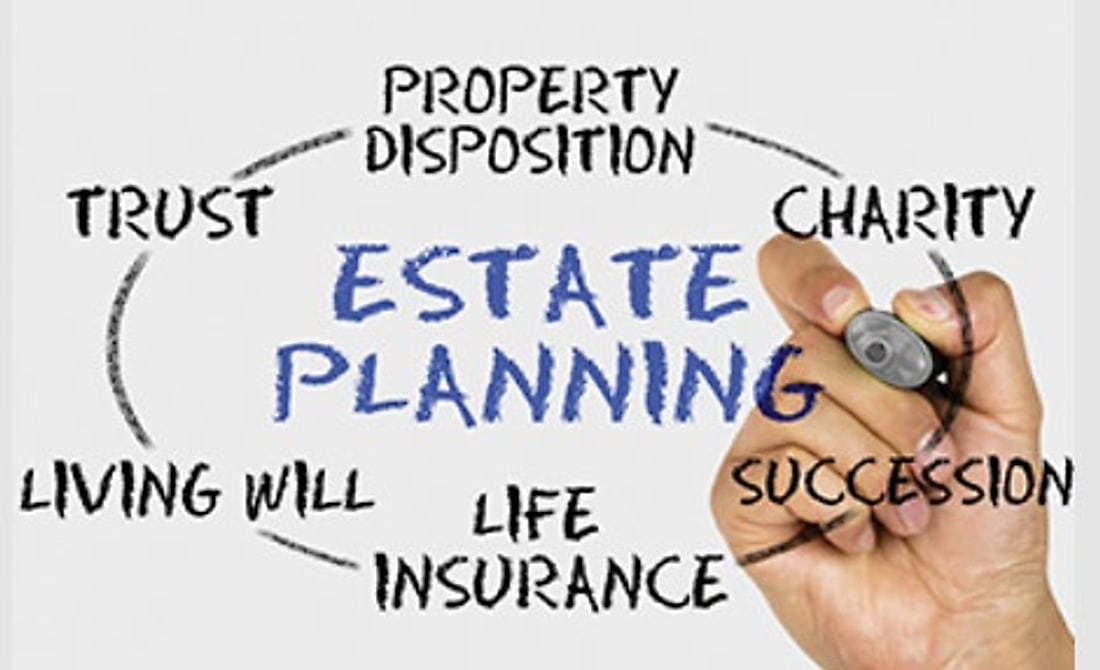 Estate planning concepts written on a whiteboard